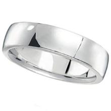 14k White Gold Wedding Ring Low Dome Comfort Fit 5 mm