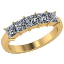 VS/SI1 Certified 1.00 CTW Princess Diamond 14K Yellow Gold Ring