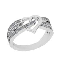 0.40 Ctw Si2/i1 Diamond 14K White Gold Groom Band Ring