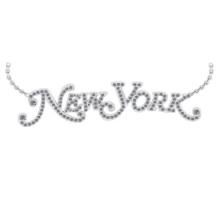1.16 Ctw SI2/I1 Diamond 14K White Gold Express your Country/ state love New York Necklace