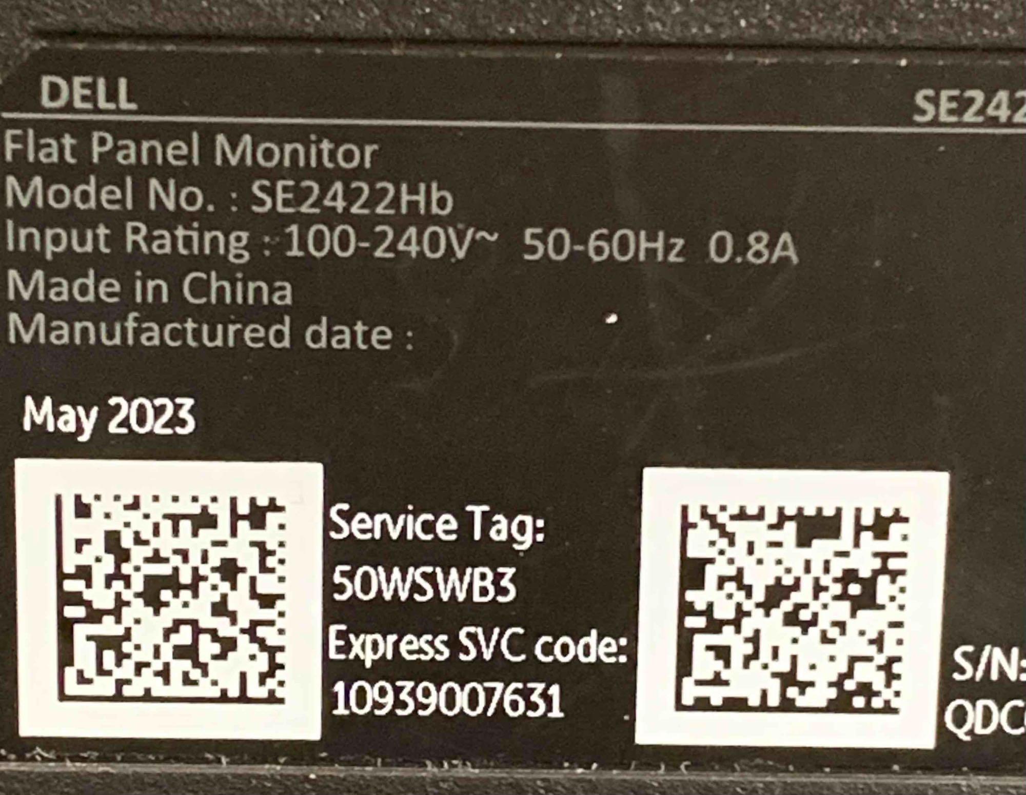 Dell SE2422HX Monitor - 24 inch FHD (1920 x 1080)