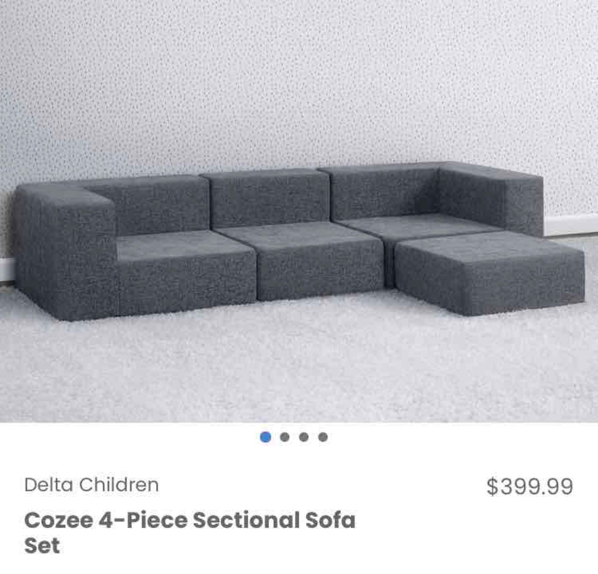 Delta Children Cozee 4-Piece Sectional Sofa Set
