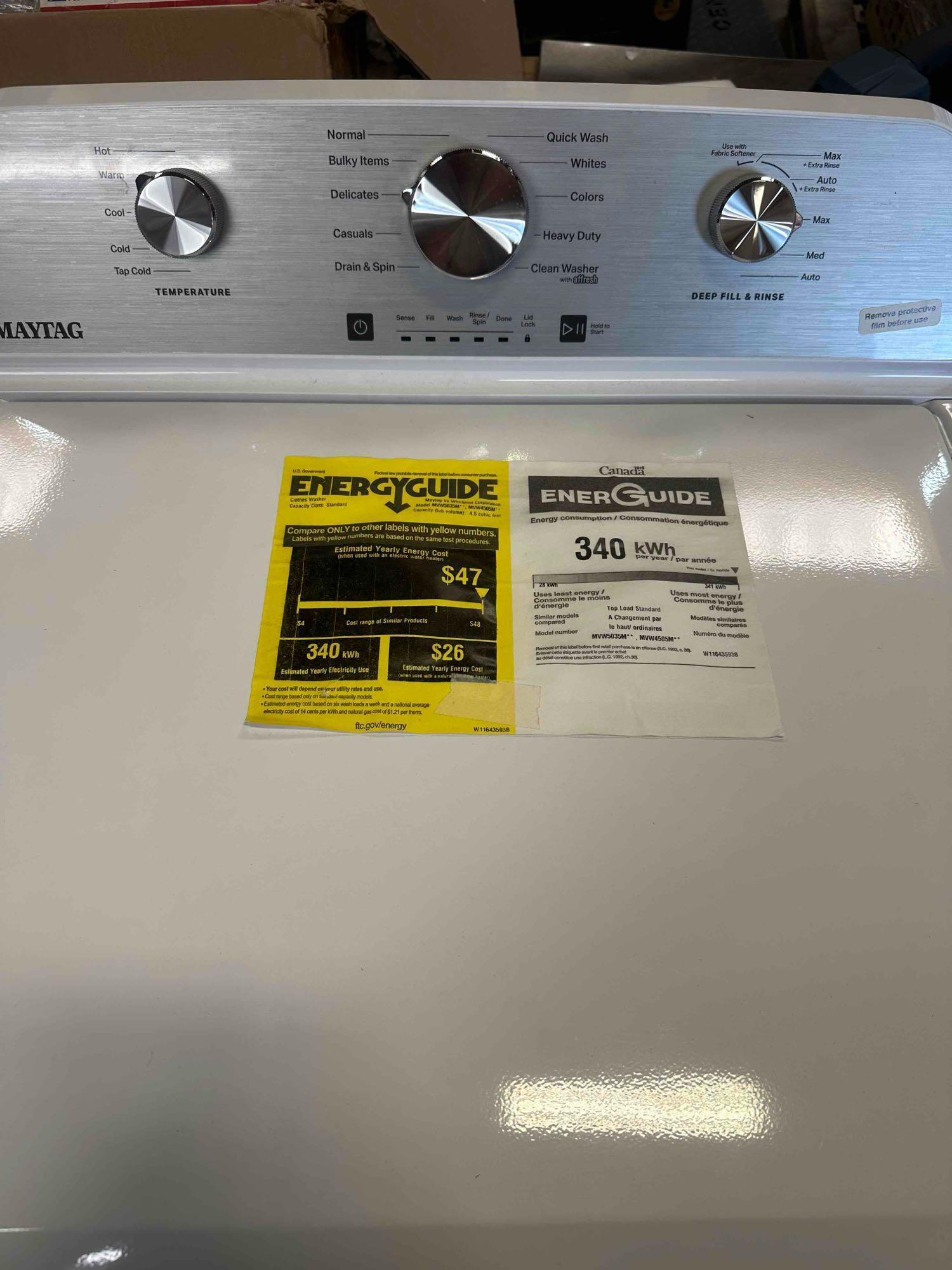 Maytag 4.5 cu. ft. Top Load Washer in White