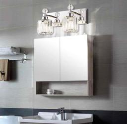 PRESDE Modern Crystal Chrome 2 Light Bathroom Vanity Light