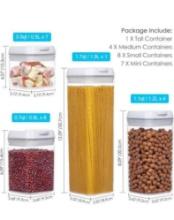 Vtopmart Airtight Food Storage Containers, 20 Pieces BPA Free Plastic Cereal Containers with Easy
