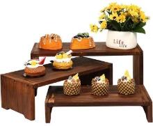 Infankey 3 Tier Cupcake Stand & Wood Display Risers