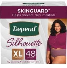 Depend Silhouette Adult Incontinence Extra-Large, Maximum Absorbency (2 Packs of 24), Packaging May