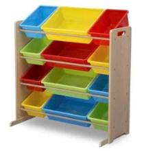 Delta Children Kids Toy Storage Organizer with 12 Plastic Bins