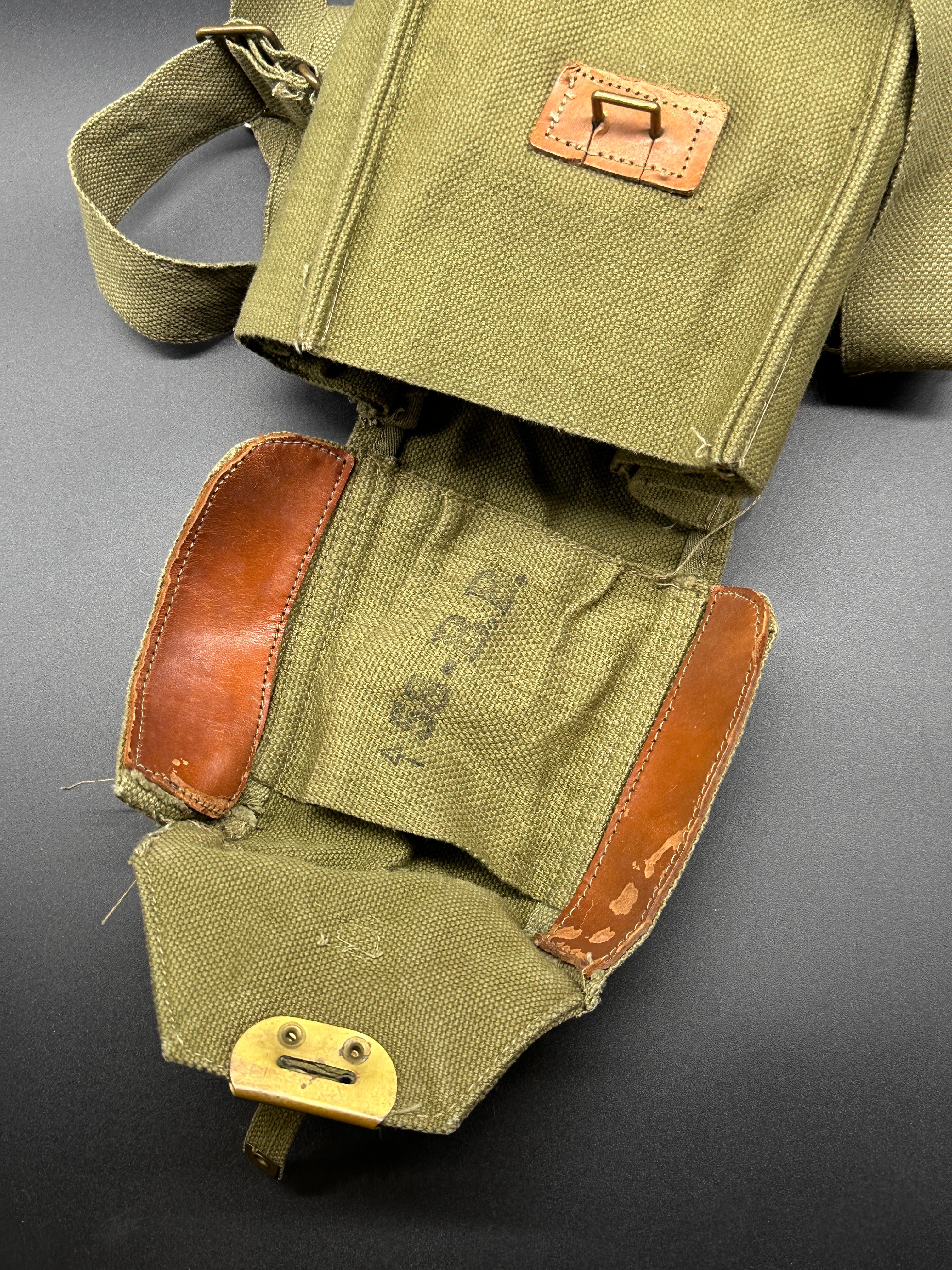 Vintage Gas Mask and Canvas Bag