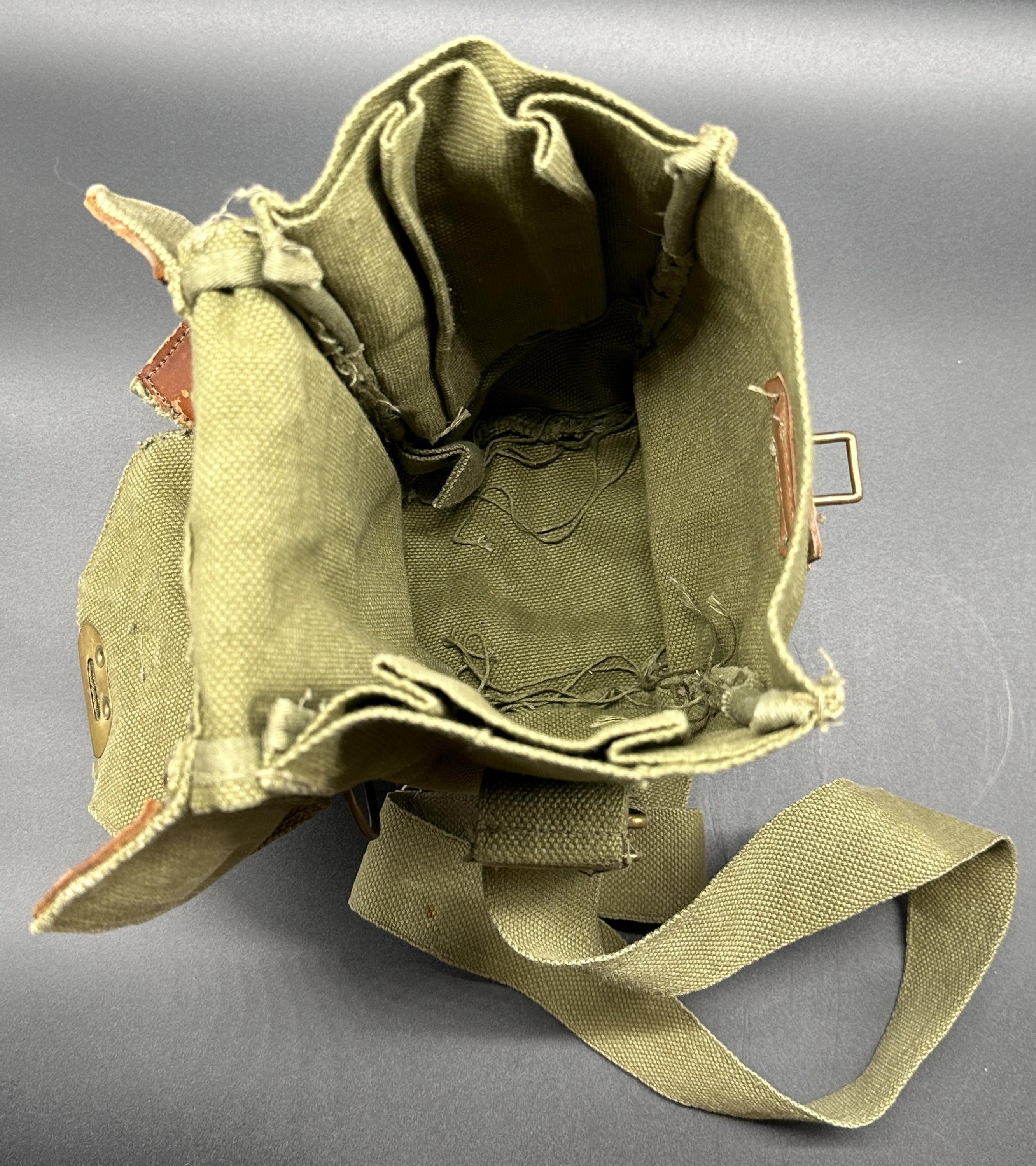 Vintage Gas Mask and Canvas Bag