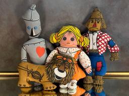 Vintage Wizard of Oz and Dutch Girl Plush Stuffed Cloth Dolls