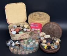 Sewing Thread with Vintage Cases