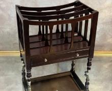 The Bombay Company Solid Wood Magazine Rack w/Drawer