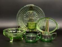 Green Depression Glass Collection