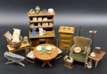 Collection of Vintage Doll House Furnitureand Accessories