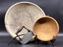 Antique Wood Bowls and Food Chopper