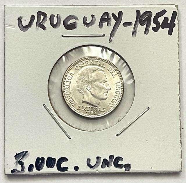 1954 Uruguay 20 Centesimos Silver Coin