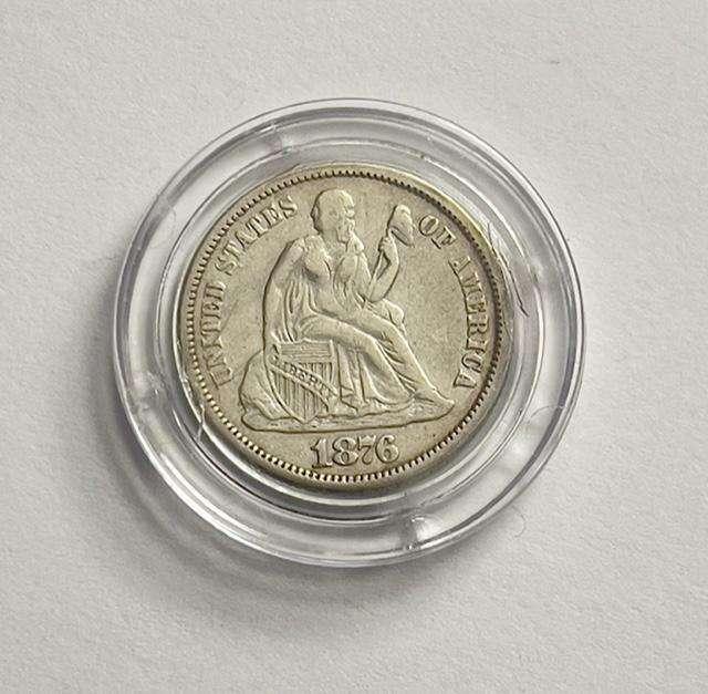 1876 Seated Liberty Silver Dime XF