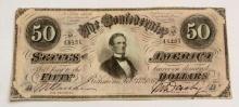 1864 U.S. Confederate States of America $50 Note