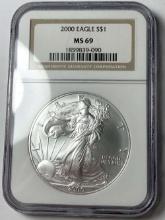 2000 American Silver Eagle NGC MS69