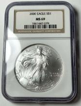 2000 American Silver Eagle NGC MS69