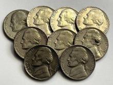 1974 Jefferson Nickels (9-coins)