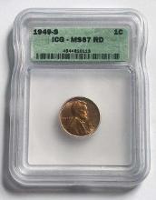 1949-S Lincoln Wheat Small Cent ICG MS67 RD