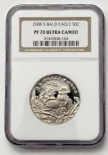 2008-S Bald Eagle Commemorative Proof Half Dollar NGC PF70 Ultra Cameo