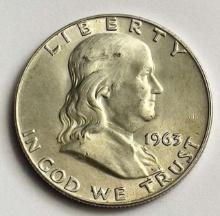 1963-D Franklin Silver Half Dollar MS63