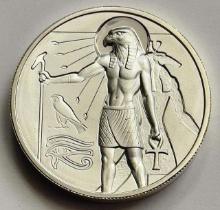 Egyptian Gods Horus High Relief 2 ozt .999 Fine Silver Round