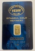 Istanbul Gold Refinery 1g 999.9 Fine Gold Bar Sealed Assay