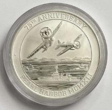 2016 Tuvalu 75th Anniversary Pearl Harbor 1 ozt .9999 Fine $1 Silver Coin in Capsule