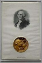 George Washington 1 ozt .925 Sterling Silver Gold Plated Commemorative Medal