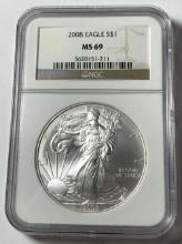 2008 American Silver Eagle NGC MS69