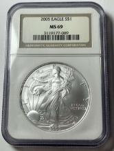 2005 American Silver Eagle NGC MS69
