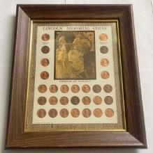 10.5"x12.5" Framed Commemorative Lincoln Memorial Coin Collection (29-coins)