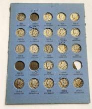 1926-1936 Mercury Silver Dime Album Page (21-coins)