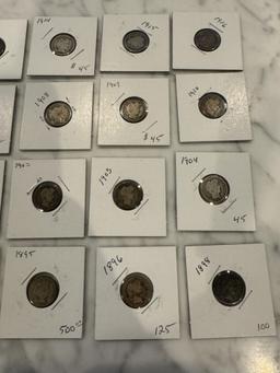 BARBER DIMES EXCITE 1894 ALL HAND PICKED NICE COINS (1892-1916)