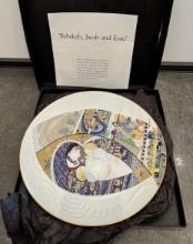 COLLECTIBLE CERAMIC PLATE - REBEKAH, JACOB AND ESAU PAINT - IN ORIGINAL BOX WITH PAPERS