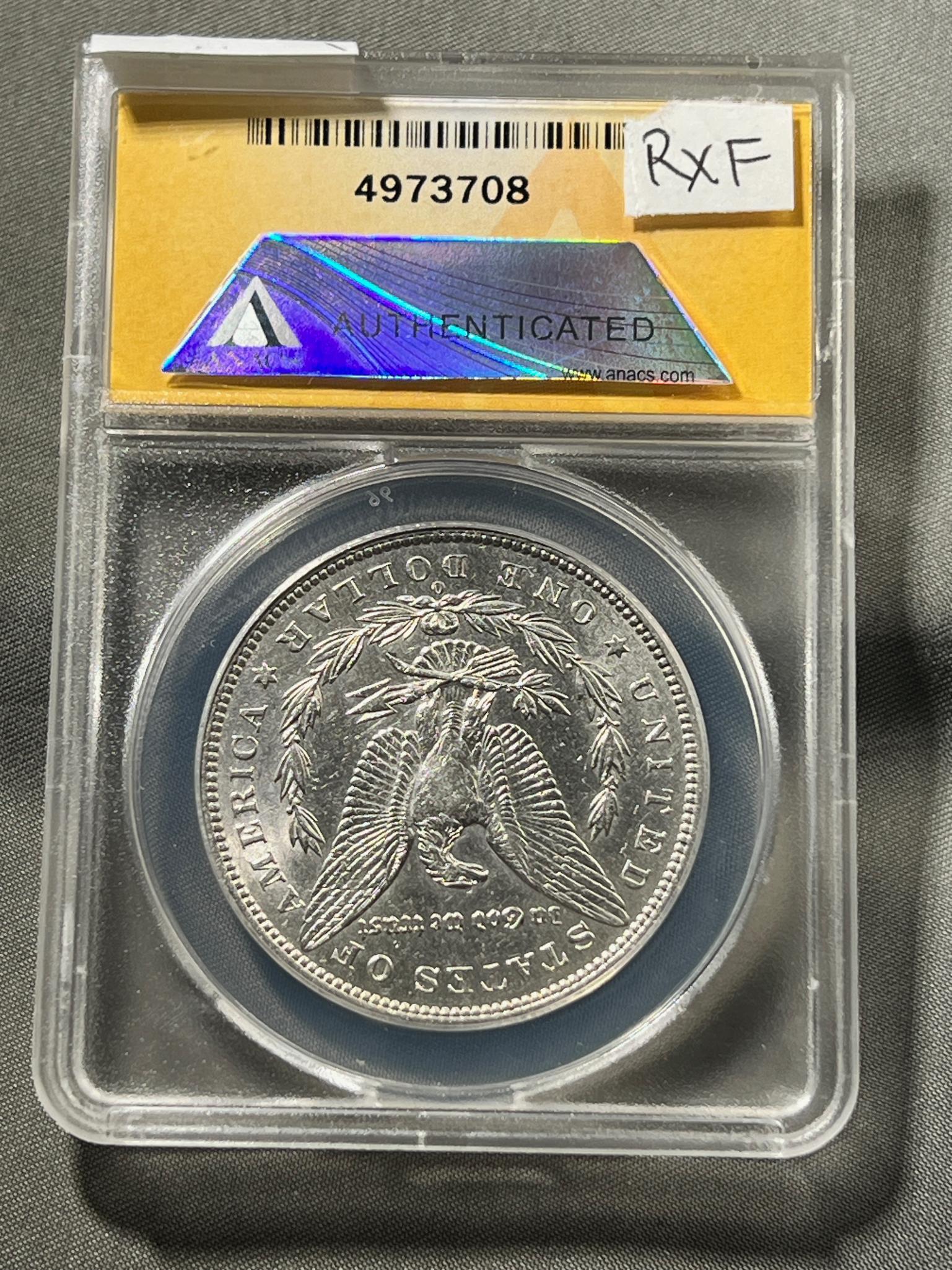 1886-O Morgan Silver Dollar in ANACS AU55 Holder