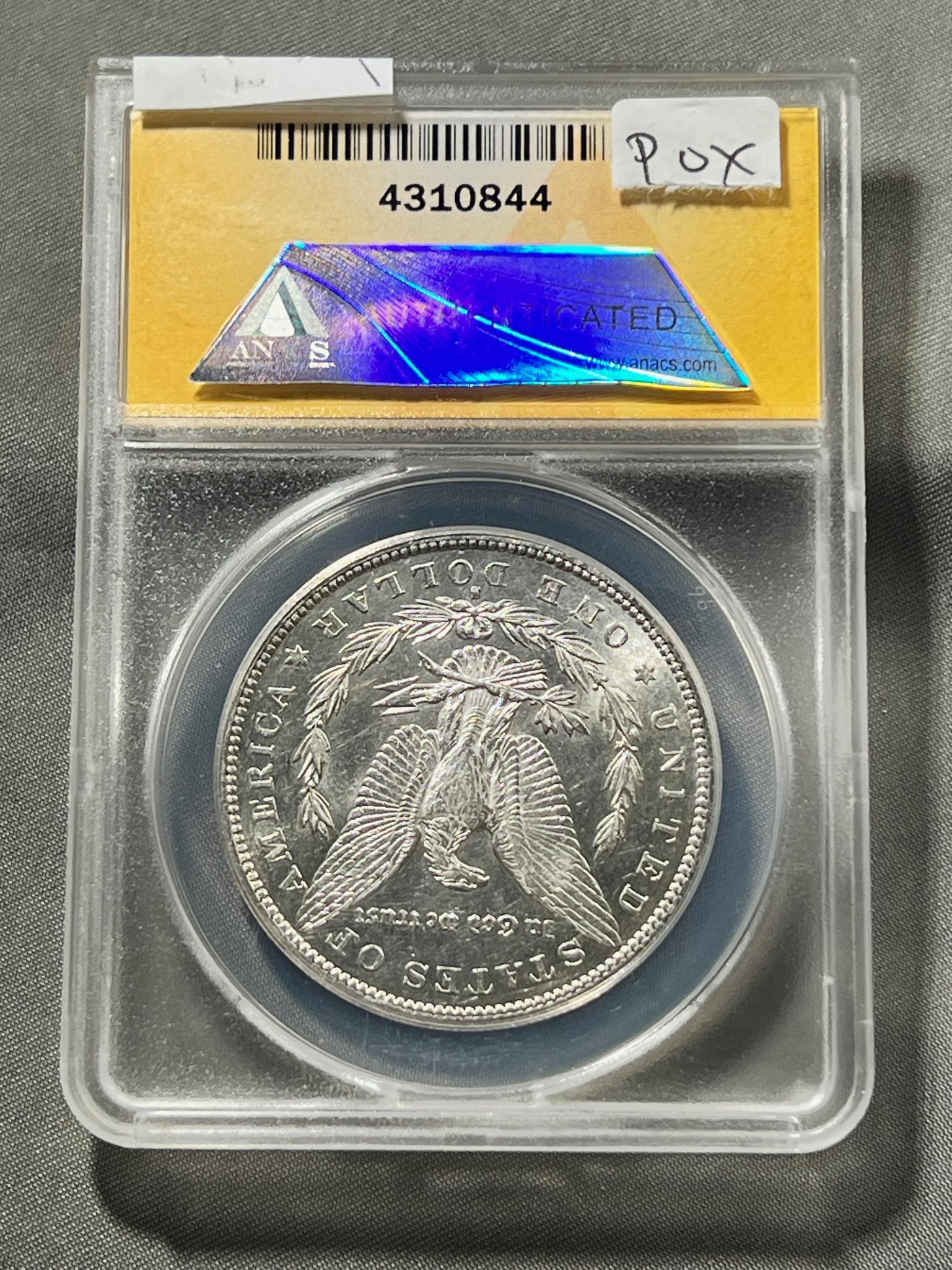 1887-S Morgan Silver Dollar in ANACS AU58 Holder