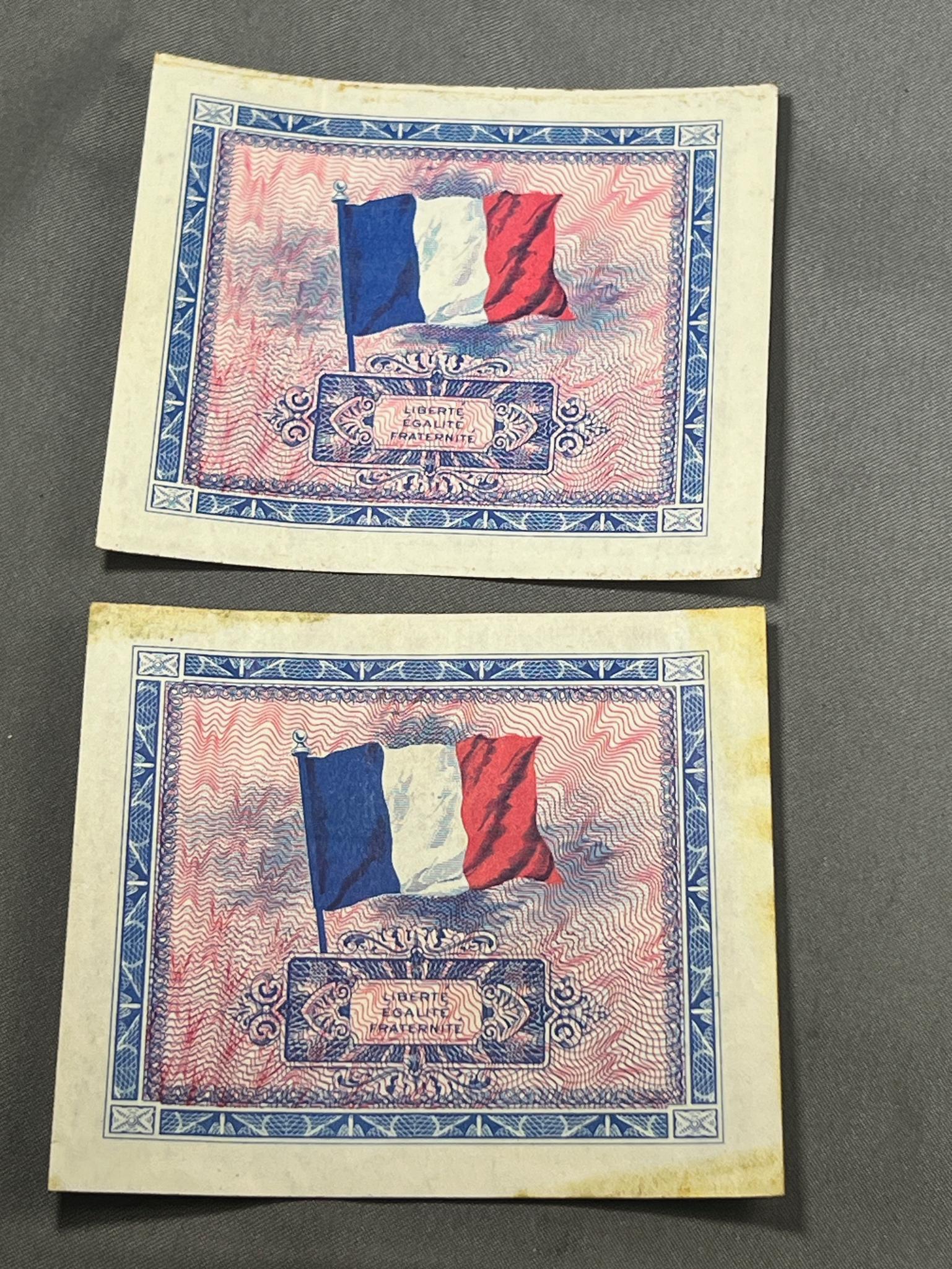 2- 1944 France 10 Francs Banknotes