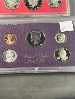 1980 and 1986 Proof sets, no boxes