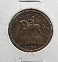 1863 Civil War Token, First in War, First in Peace, Union For Ever