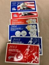 Complete 2003, 2004, & 2005 P and D US UNC coin sets, SELLS TIMES THE MONEY