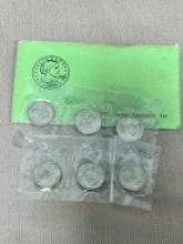 1980 Susan B Anthony UNC coin set, 6 coins total