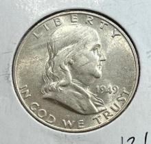 1949-D Franklin Half Dollar, 90% Silver