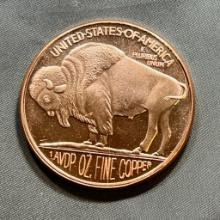Buffalo One Ounce Copper Round