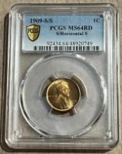 AUCTION SPOTLIGHT! 1909-S/S Wheat Cent in PCGS MS64RD Holder "S/Horizontal S