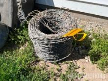 Partial roll of 2 point barb wire